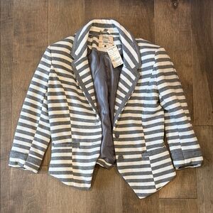 Discovery Gray and White Striped Blazer